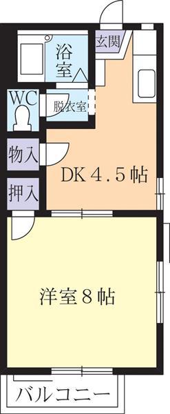グランドアーサーC(1DK/1階)の間取り写真