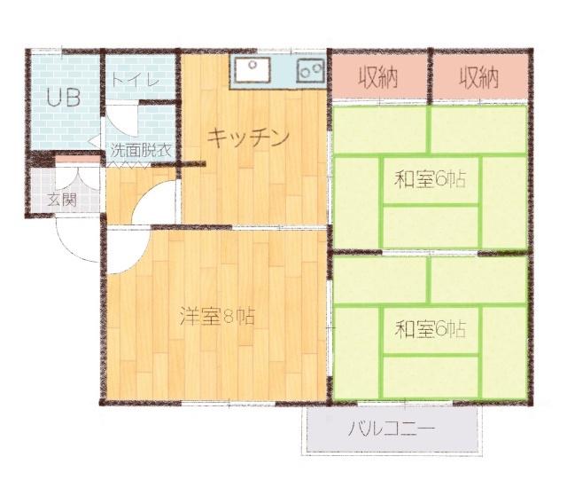 メゾン松波A(3DK/1階)の間取り写真
