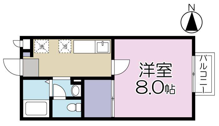 サンフラッツ(1K/2階)の間取り写真