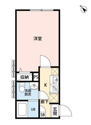 KUKKA八千代台 B50(1K/3階)の間取り写真