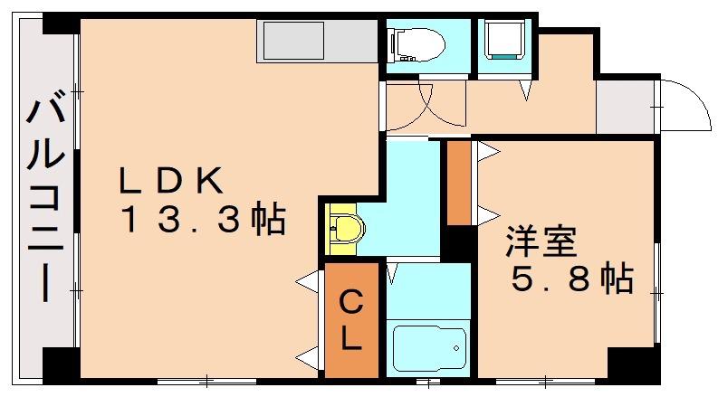 ライオンズマンション青山第3(1LDK/4階)の間取り写真