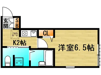 ミヤコハイツ宝町(1K/1階)の間取り写真