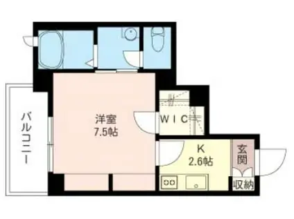 ぼなーる(1K/2階)の間取り写真