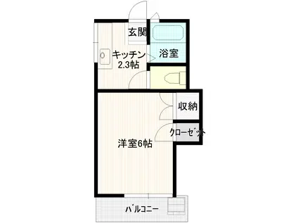 コーポベルグ(1K/2階)の間取り写真