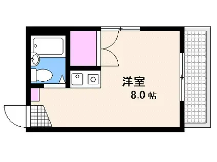 ジャルダン東観音(ワンルーム/2階)の間取り写真