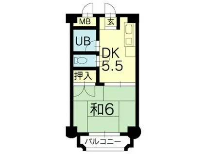 MH坪井(1DK/4階)の間取り写真