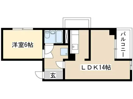 ドムス栄(1LDK/8階)の間取り写真