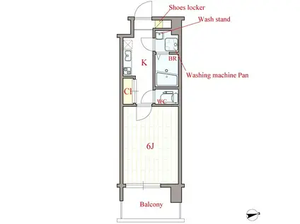 COLLINA(1K/7階)の間取り写真
