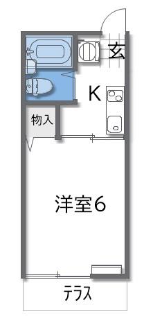 コンブリオハイツ(1K/1階)の間取り写真