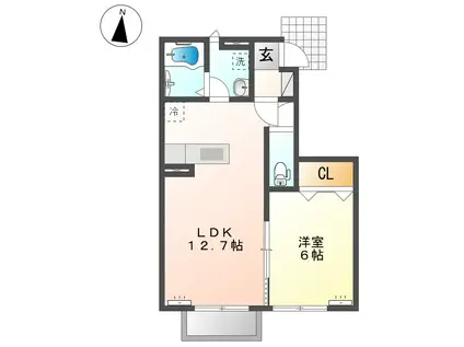 プログレス14(1LDK/1階)の間取り写真