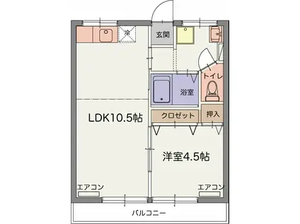 ハイツ岩崎(1LDK/1階)の間取り写真