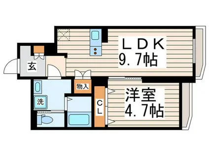 カフェック桜台(1LDK/1階)の間取り写真