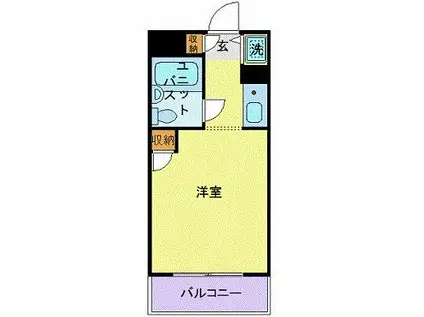 ユーコート武蔵小杉(ワンルーム/2階)の間取り写真