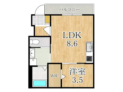 橿原市新口町アパート(1LDK/1階)の間取り写真