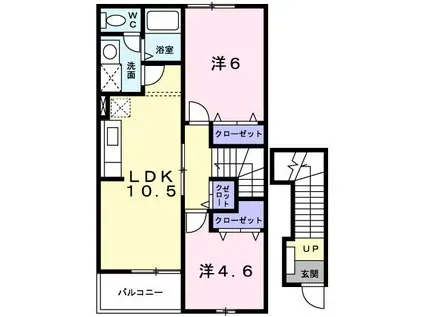 サンパティオ O.G.MIII(2LDK/2階)の間取り写真
