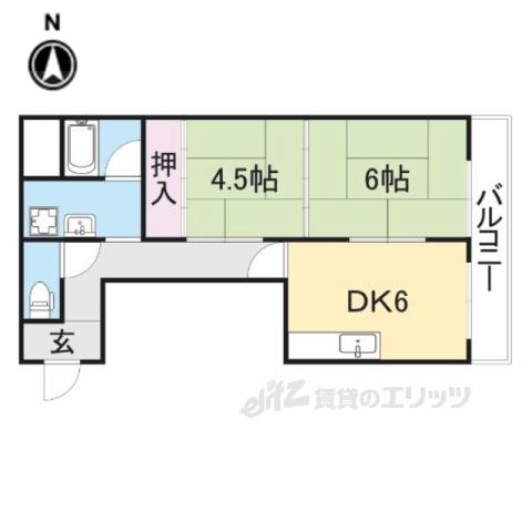 モリモトハイツ(2DK/3階)の間取り写真