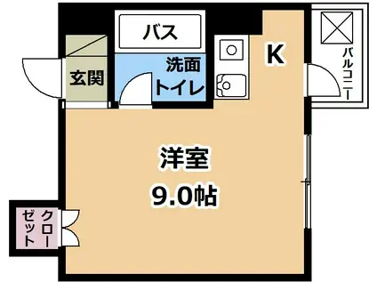 メゾンキャッツアイ(ワンルーム/2階)の間取り写真