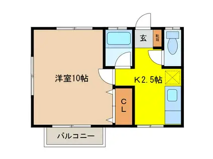 プチメゾン中澤(1K/2階)の間取り写真