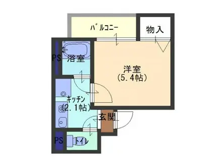 神戸ハーバービュー(ワンルーム/2階)の間取り写真