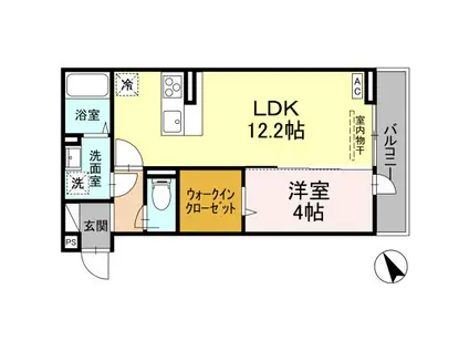 フォース(1LDK/3階)の間取り写真