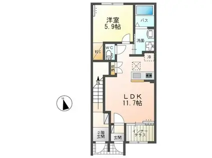 ARMERIAII(1LDK/1階)の間取り写真