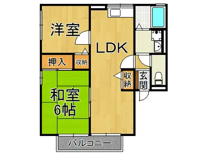仁川パークハイム(2LDK/2階)の間取り写真