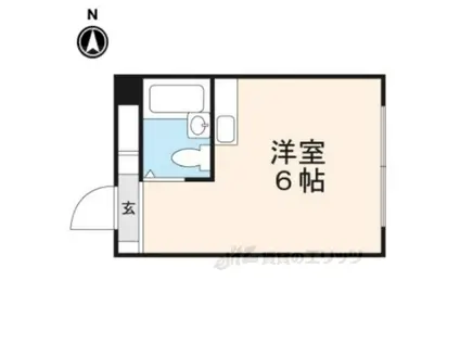 レジデンス岡本(ワンルーム/1階)の間取り写真