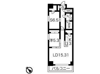 エスフォート鶴舞アーツ(1SLDK/8階)の間取り写真