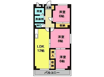 OMレジデンス近島(3LDK/2階)の間取り写真