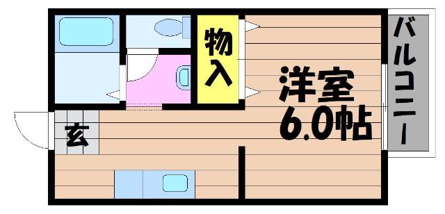 水島臨海鉄道 西富井駅 徒歩14分 2階建 築30年(1K/2階)の間取り写真