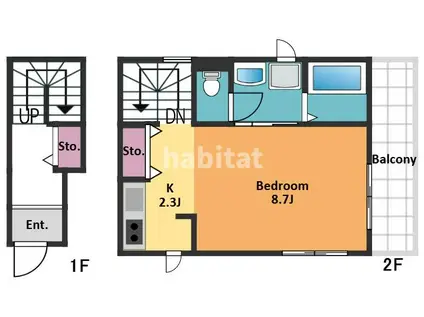 グランペール和泉(1K/1階)の間取り写真