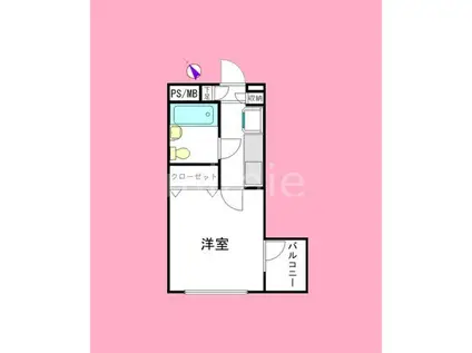 プレール 小田急相模原(1K/1階)の間取り写真