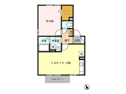 リバティコート(1LDK/2階)の間取り写真