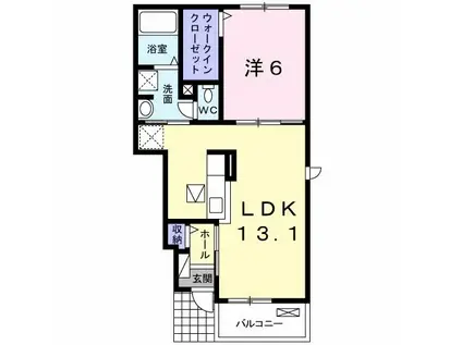 コンフォルターブル鹿嶋II(1LDK/1階)の間取り写真
