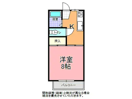 エンター見和(1K/1階)の間取り写真