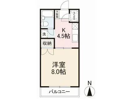 キング・ビー(1K/2階)の間取り写真