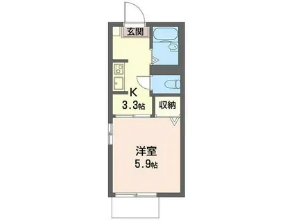 イースト金沢文庫(1K/1階)の間取り写真