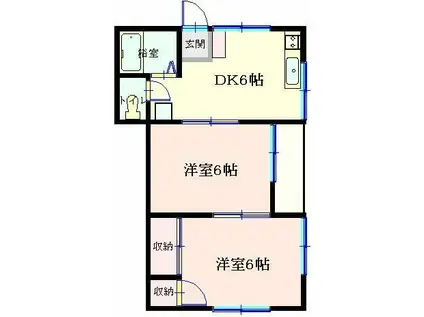 キャッスル増田(2DK/2階)の間取り写真