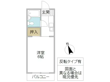 千川ハイツ(1K/2階)の間取り写真