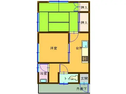 アベニュー川崎(2DK/2階)の間取り写真