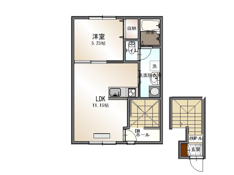 エコハウス5(1LDK/2階)の間取り写真