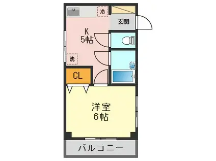 小林ビル(1K/2階)の間取り写真