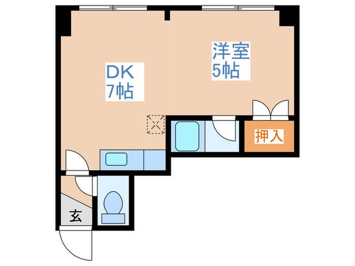 EMS22(1DK/2階)の間取り写真