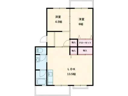 メゾン酒井A(2LDK/2階)の間取り写真