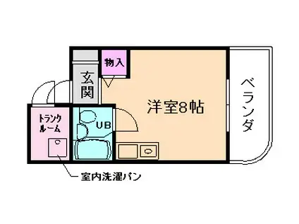 カーサ鹿谷(ワンルーム/4階)の間取り写真