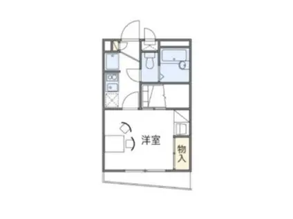 レオパレスサンオークス(1K/1階)の間取り写真