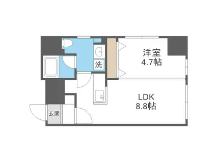 ルラシオン札幌駅前(1LDK/5階)の間取り写真
