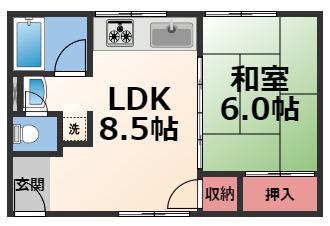 ダイワ高井田ビル(1LDK/3階)の間取り写真