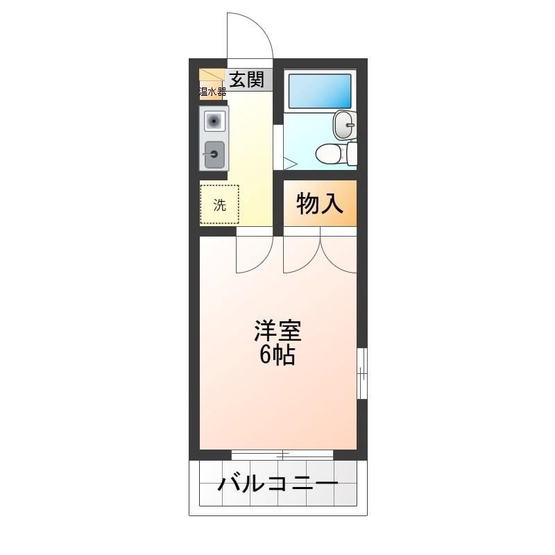 足利第2レジデンス(1K/3階)の間取り写真