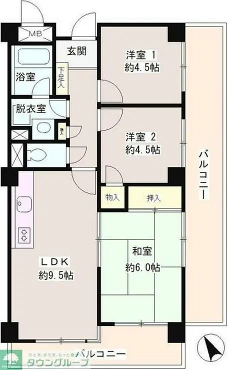 パステル中野 5階階 間取り